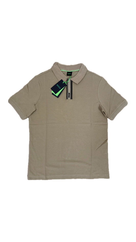 Khaki Polo Majica sa Vertikalnim Placketom