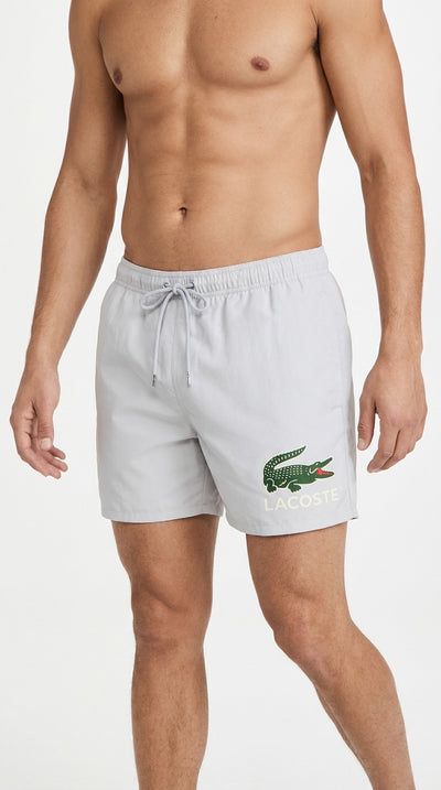 Lacoste Beli Šorc za Kupanje sa Velikim Krokodilom