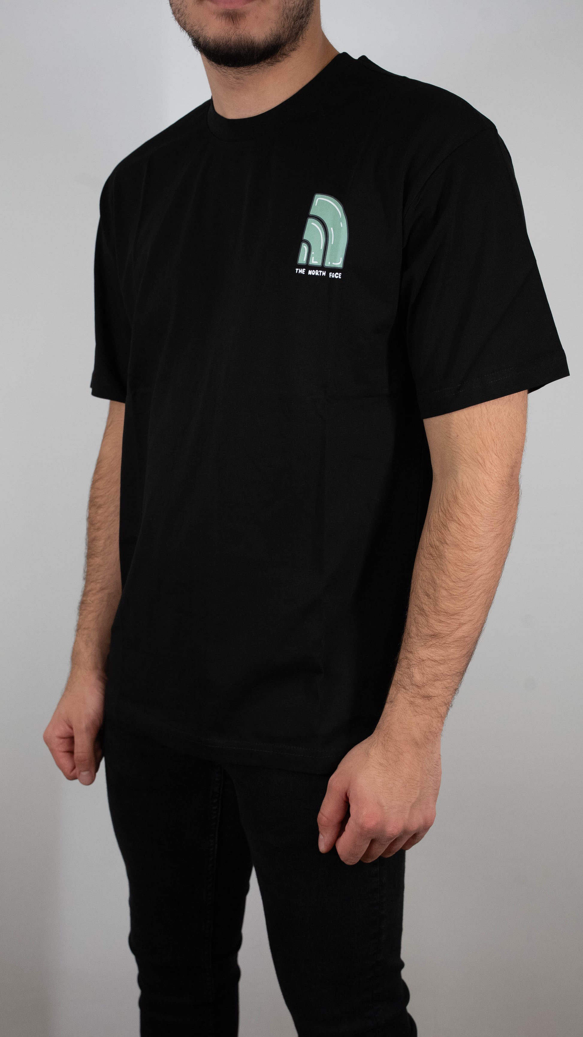 The North Face Crna Majica sa 'Bubble Tee' Logom na Leđima