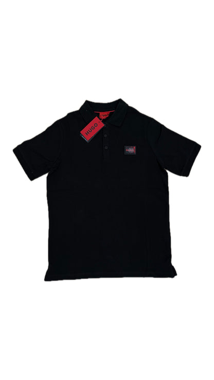 HUGO Crna Polo Majica sa Crvenim Patch Logom