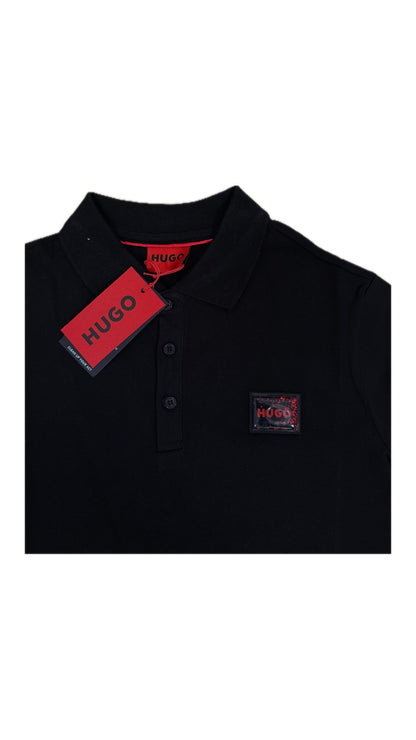 HUGO Crna Polo Majica sa Crvenim Patch Logom