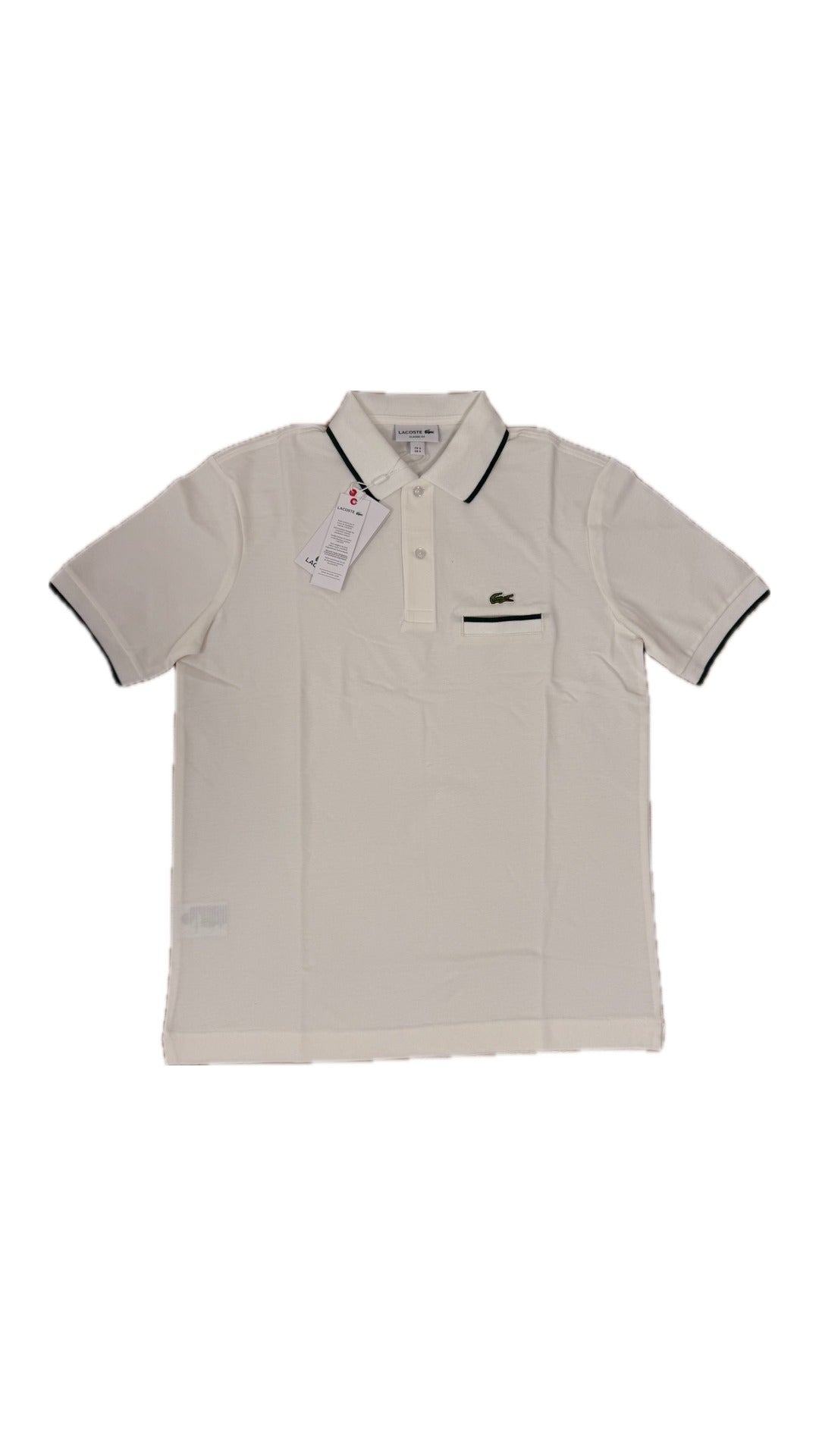 Lacoste Bela Polo Majica Klasik sa Zelenim Detaljima