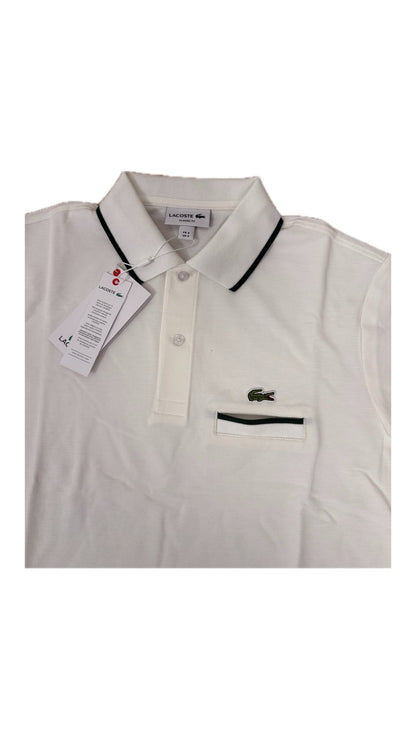 Lacoste Bela Polo Majica Klasik sa Zelenim Detaljima