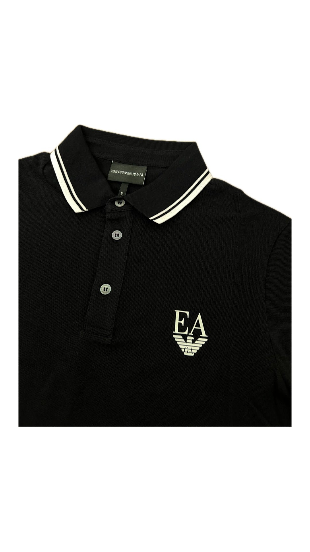 Emporio Armani Crna Polo Majica sa EA Logom Slim Fit