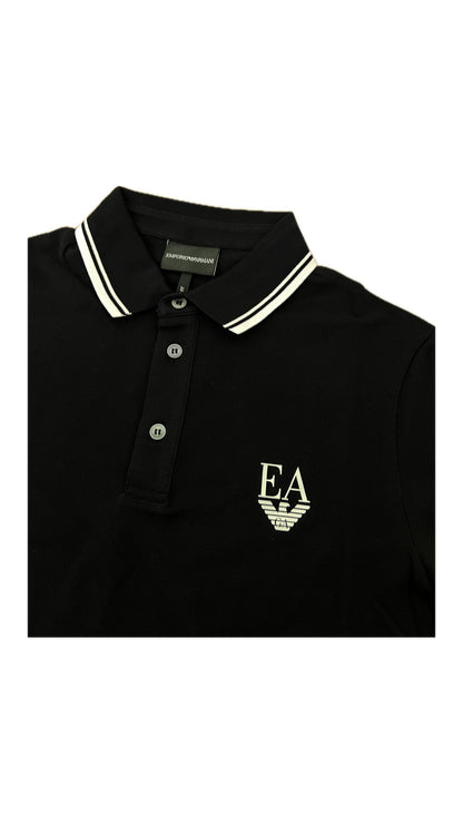 Emporio Armani Crna Polo Majica sa EA Logom Slim Fit