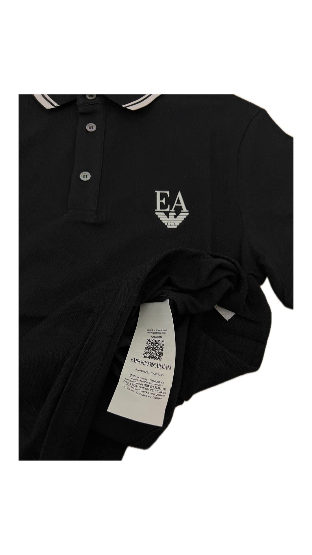 Emporio Armani Crna Polo Majica sa EA Logom Slim Fit
