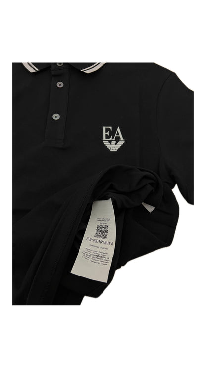 Emporio Armani Crna Polo Majica sa EA Logom Slim Fit