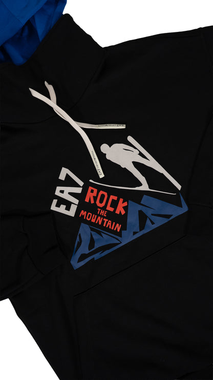 Emporio Armani EA7 Crni Duks sa Ski Printom