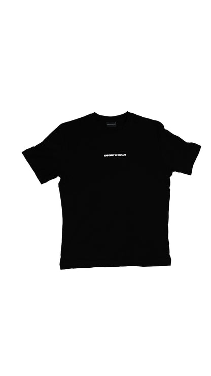 Emporio Armani EA7 Crna Majica sa Minimalistic Text Znakom