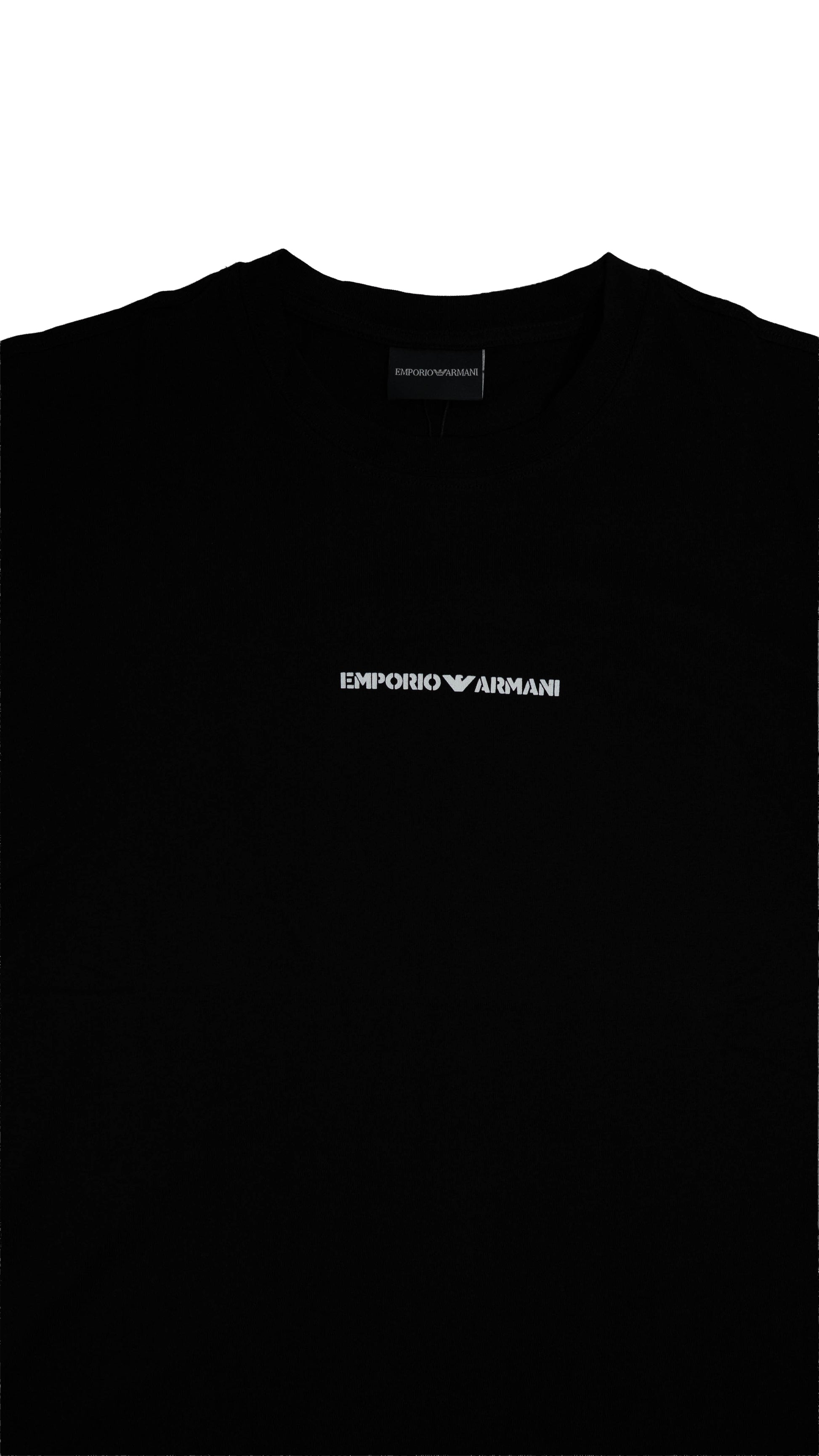 Emporio Armani EA7 Crna Majica sa Minimalistic Text Znakom