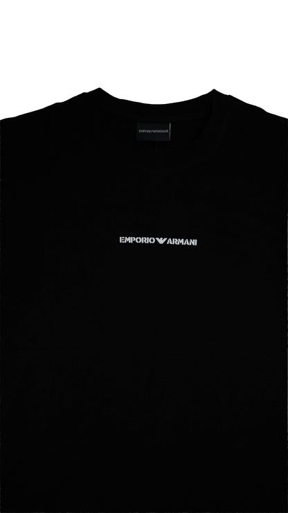 Emporio Armani EA7 Crna Majica sa Minimalistic Text Znakom