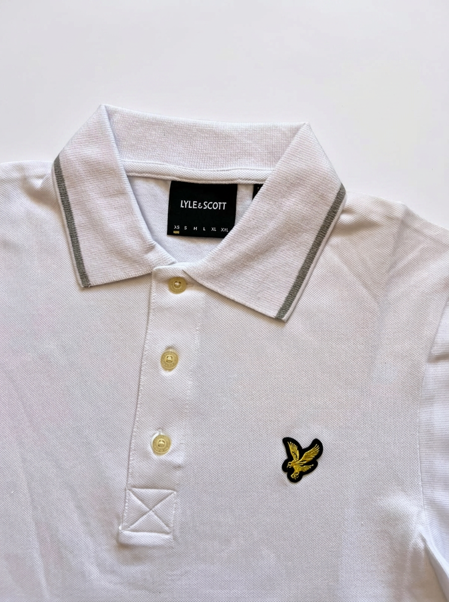 Lyle & Scott Bela Polo Majica sa Sivim Štraftama