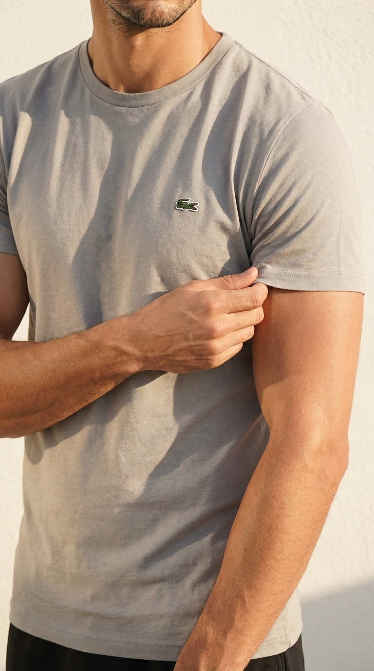Lacoste siva basic majica sa krokodilom - model